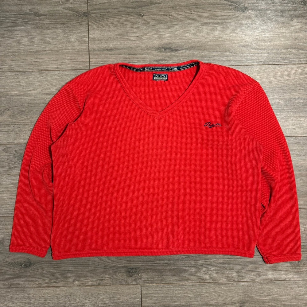 Vintage B.U.M Red V-Neck Sweater